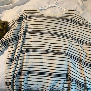 Eileen Fisher Black and White Striped Sweater